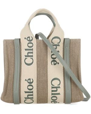 Chloé Woody Small Tote Bag - Metallic