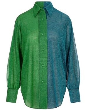 Oséree Lumière Two-Toned Long Sleeved Shirt - Green