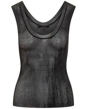 Jucca Ribbed Sleeveless Top - Black