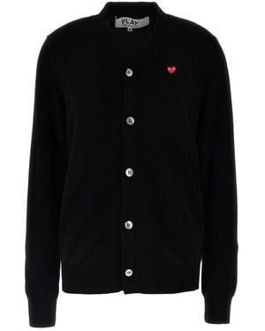 COMME DES GARÇONS PLAY Wool Cardigan - Black