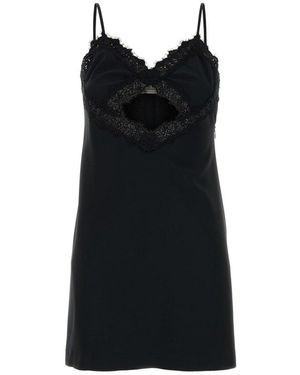 オールインワン・サロペット Blumarine Knee-Length Black Bow Dress With Bijou Brooch Blumarine Knee-length Black Bow Dress With Bijou Brooch