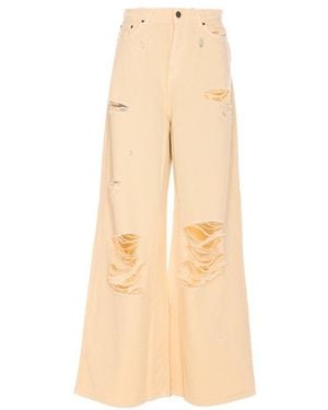 Aniye By Distressed Wide Leg Trousers - Natural