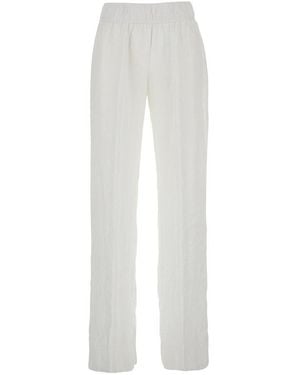 Grifoni Elastic Waist Relaxed Trousers - White