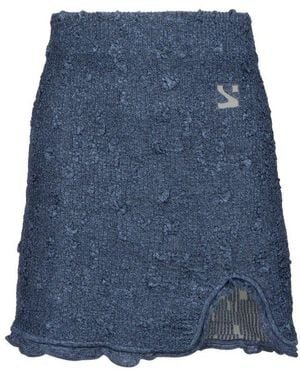 Yuzefi Gonna Ruffled Detail Mini Skirt - Blue