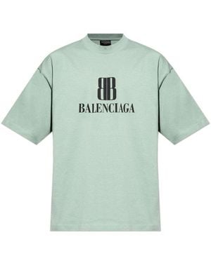 Balenciaga Nano Bb Medium Fit T-Shirt in Blue for Men | Lyst
