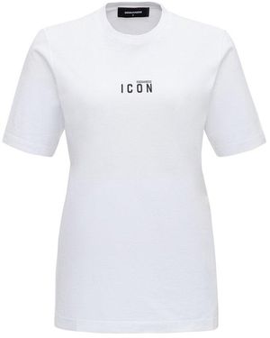 DSquared² Logo Printed Crewneck T-Shirt - White