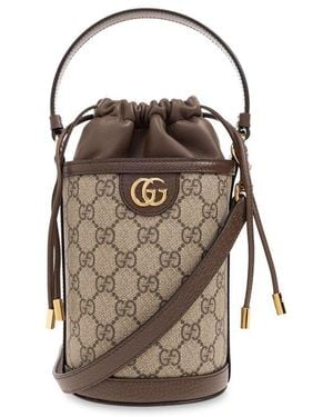 Gucci ‘Ophidia Mini’ Bucket Shoulder Bag - Brown