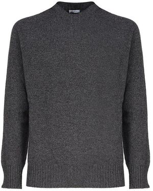 Malo Ribbed Crew Neck Sweater - Grey