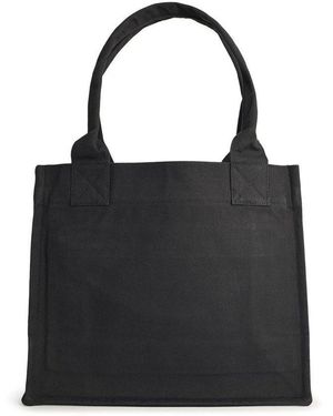 Ganni Large Banana Print Easy Logo Shopper Bag in Black
