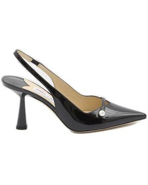 Jimmy Choo Amita 85 Pointed Toe Slingback Court Shoes - Metallic