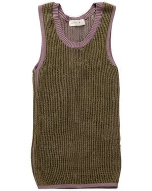 Dries Van Noten Knitted Tank Top - Green