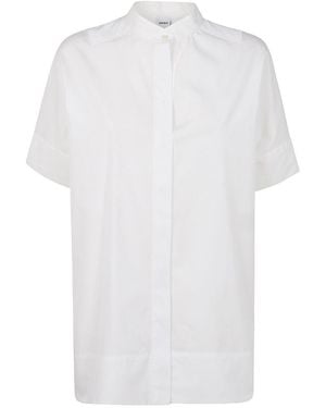 Aspesi Mandarin Collar Poplin Shirt - White