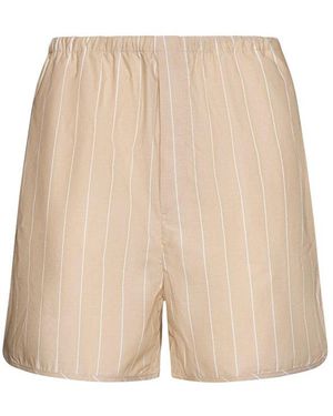 Filippa K Elasticated Waistband Striped Shorts - Natural