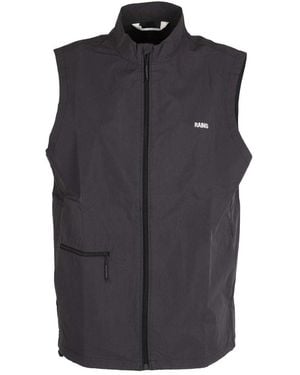 Rains Logo Detailed Zip-Up Gilet - Black