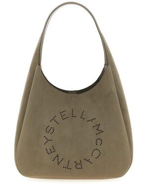 Stella McCartney Logo Perforated Shoulder Bag - Green
