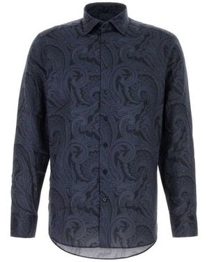 Etro Pattern-printed Long-sleeved Shirt - Blue