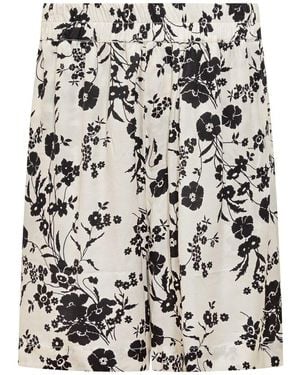 Laneus Wide Leg Bermuda Shorts - White