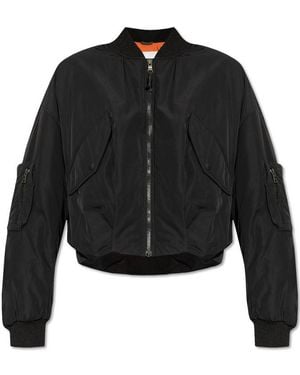Lacoste Embroidered Logo Bomber Jacket - Black