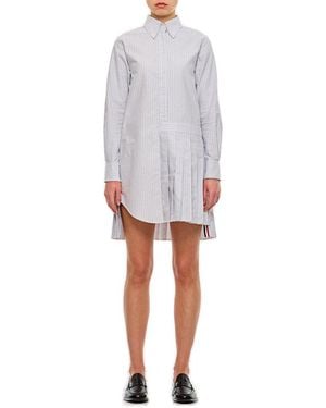 Thom Browne Oxford Stripe Oversized Shirtdress - White