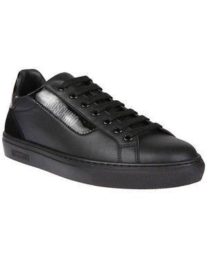 【送料&関税込】Moschino Round Toe Lace-up Sneakers Moschino Round Toe Lace-Up Sneakers in Black for Men | Lyst