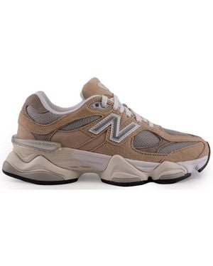 New Balance 9060 Logo Patch Trainers - Brown