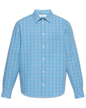 Samsøe & Samsøe Plaid Button-Down Shirt - Blue