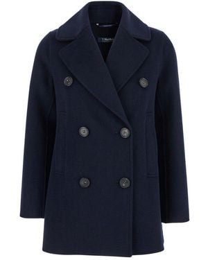 Max Mara Double-Breasted Coat - Blue