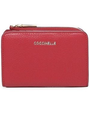 Coccinelle Logo Lettering Zipped Wallet - Red