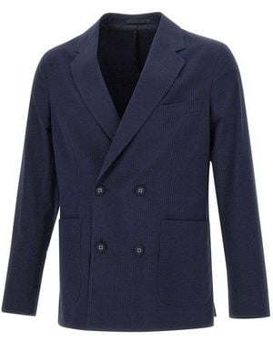 Officine Generale Double-Breasted Blazer - Blue