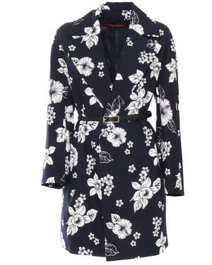 Max Mara Viterbo All-Over Patterned Coat - Blue