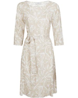Whyci Tie-Waist Patterned Dress - Natural