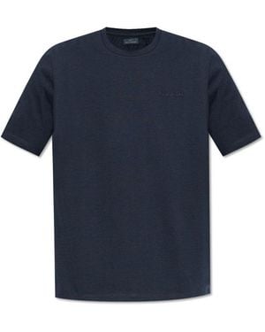 Paul & Shark T-Shirt With Embroidered Logo - Blue