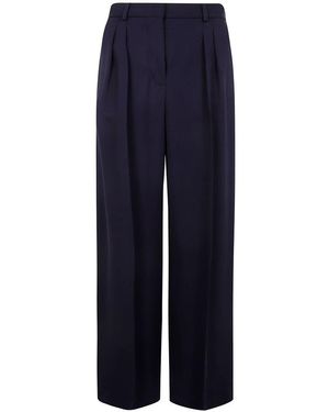 Mantu Pleated Wide Leg Trousers - Blue