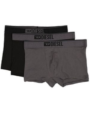 DIESEL Umbx-Damien Three-Pack Logo-Embroidered Boxers Set - Black