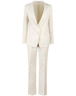 Tagliatore T-Parigi Single-Breasted Pressed Crease Tailored Suit - Natural