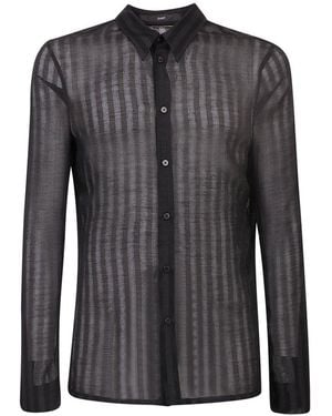 SAPIO Buttoned Striped Long-Sleeved Shirt - Black