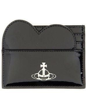 Vivienne Westwood Orb Plaque Heart Shaped Cardholder - Black