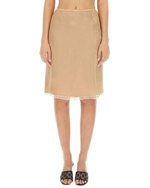 Gucci Silk Chiffon Skirt - Natural