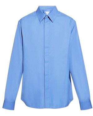 Bottega Veneta Long Sleeve Shirt, - Blue