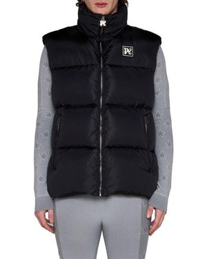 ダウンベスト Palm Angels SS24 Black nylon vest (PWEA118S24FAB001 1003) Palm Angels Vest Pink Mens Palm Angels