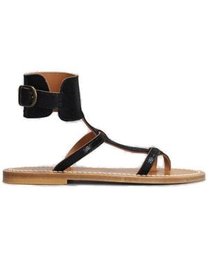 K. Jacques Caravelle Buckle Sandals - Black