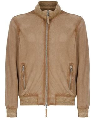 The Jackie Leathers Zip-Up Jacket - Brown