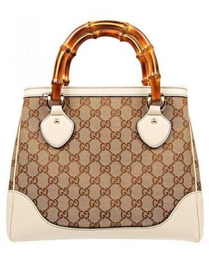 Gucci Gg Monogram Diana Tote Bag - Brown