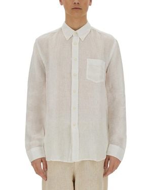 120% Lino Classic Button Down Shirt - White
