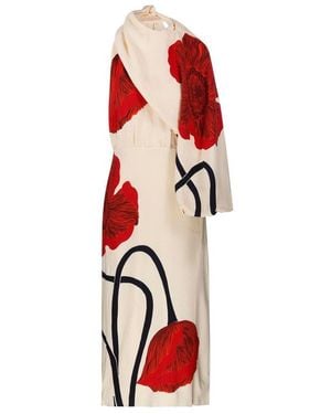 Johanna Ortiz Riad De Versos Midi Dress - Red