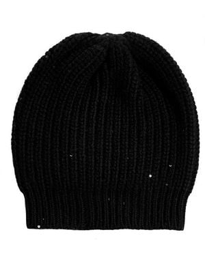 Brunello Cucinelli Knitted Turn-Up Brim Beanie - Black
