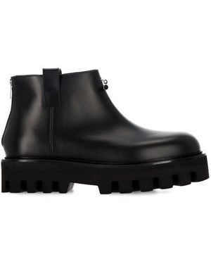 McQueen Logo Plaque Ankle Boots - Black