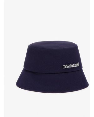 Roberto Cavalli Logo Embroidered Bucket Hat - Blue