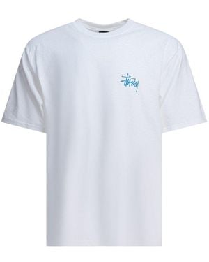 Stussy Logo-Printed Crewneck T-Shirt - White