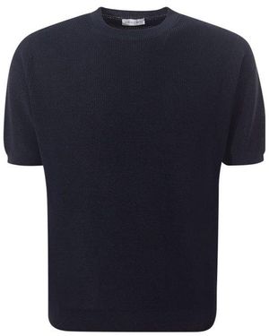 FILIPPO DE LAURENTIIS Short Sleeve Crewneck Jumper - Blue